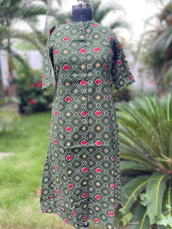 GREEN BANDHEJ KURTA