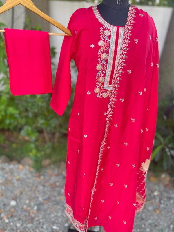 LAVA RED SOFT SILK SUIT - Image 2