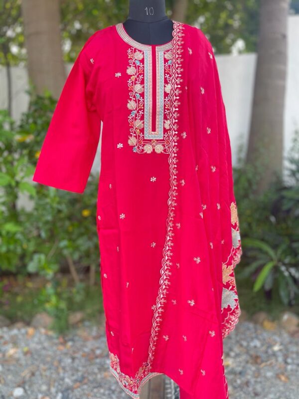 LAVA RED SOFT SILK SUIT - Image 3