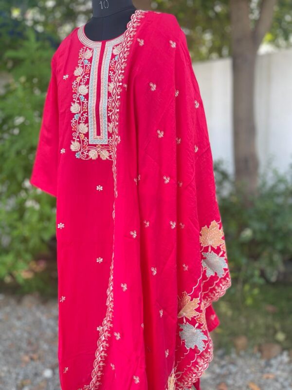 LAVA RED SOFT SILK SUIT - Image 4