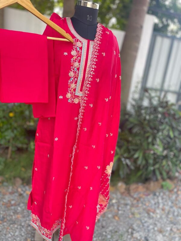 LAVA RED SOFT SILK SUIT - Image 5