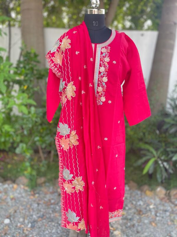 LAVA RED SOFT SILK SUIT - Image 6