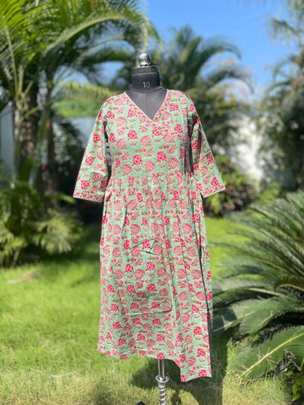 MINT GREEN LOTUS LONG KURTA