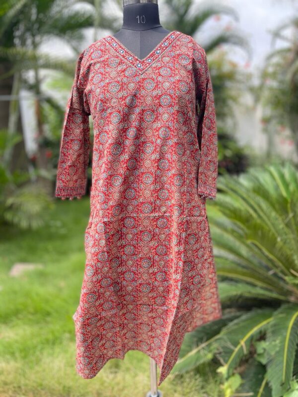 V NECK KALAMKARI