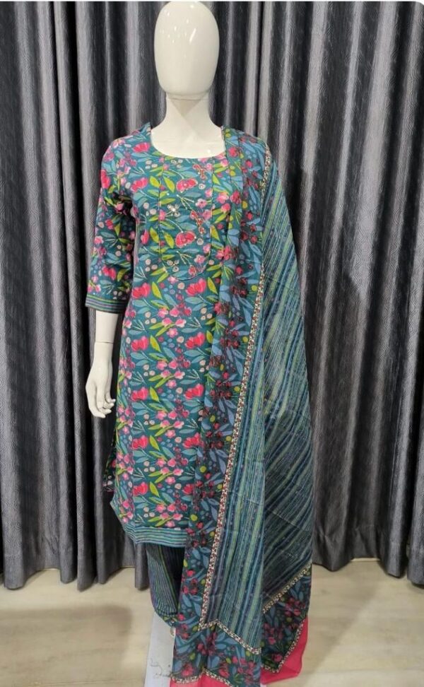 BOTTLE GREEN COTTON SUIT