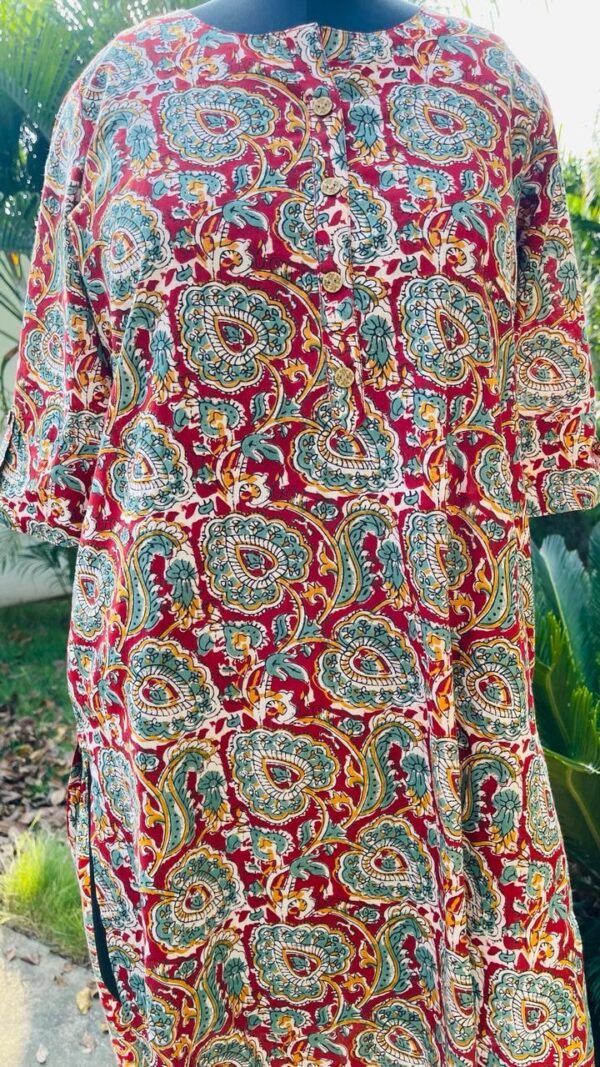 KALAMKARI STRAIGHT COTTON KURTA - Image 2