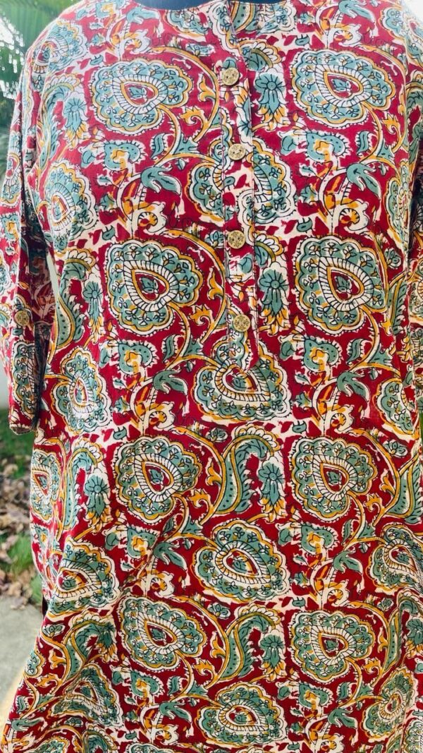 KALAMKARI STRAIGHT COTTON KURTA - Image 3