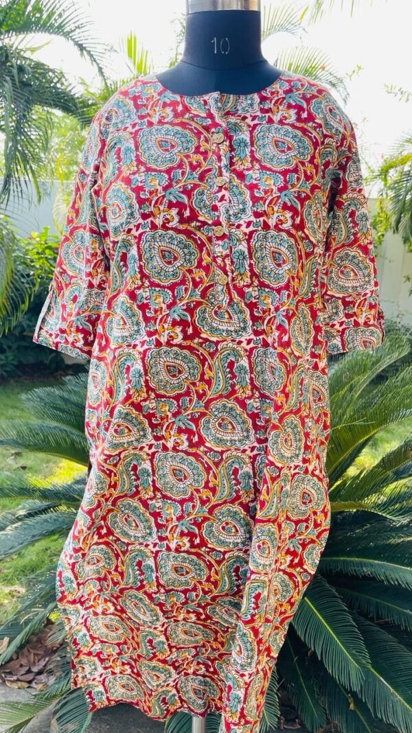 KALAMKARI STRAIGHT COTTON KURTA