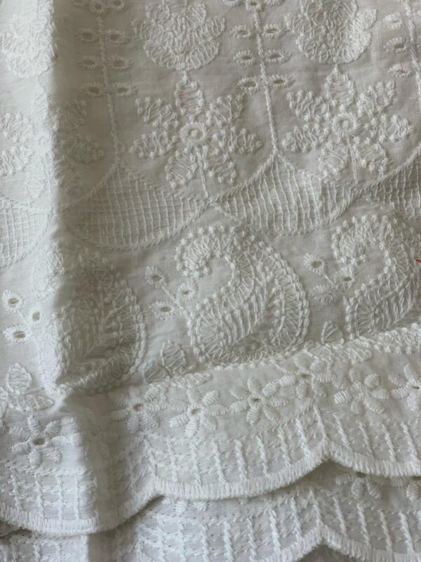 WHITE COTTON SCHIFFLI PANTS - Image 2