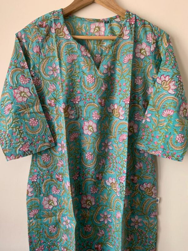 OCEAN GREEN JAIPUR KURTA - Image 2