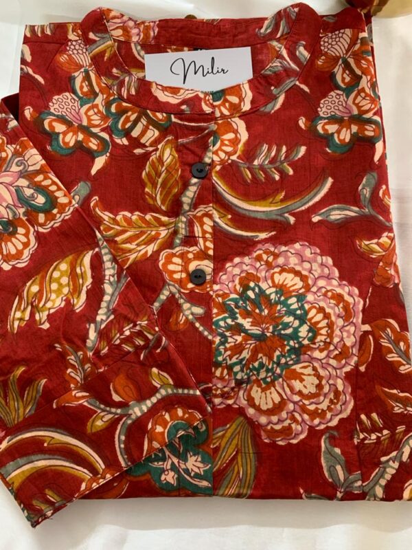 RED FLORAL KURTA