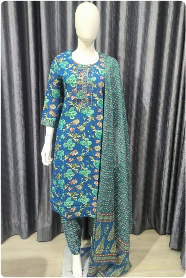 BLUE GREEN COTTON SUIT - Image 2