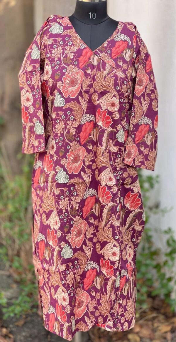 FLORAL MAGENTA KURTA - Image 2