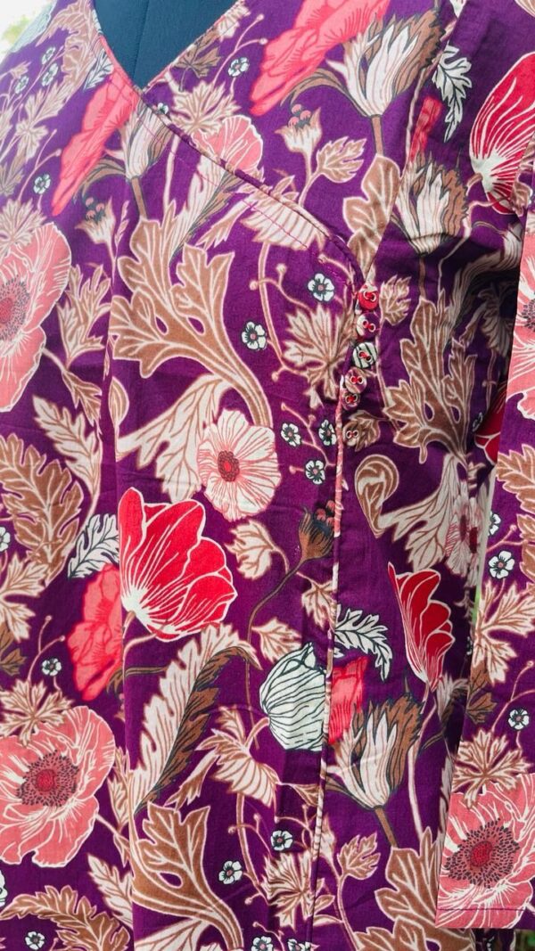 FLORAL MAGENTA KURTA - Image 3