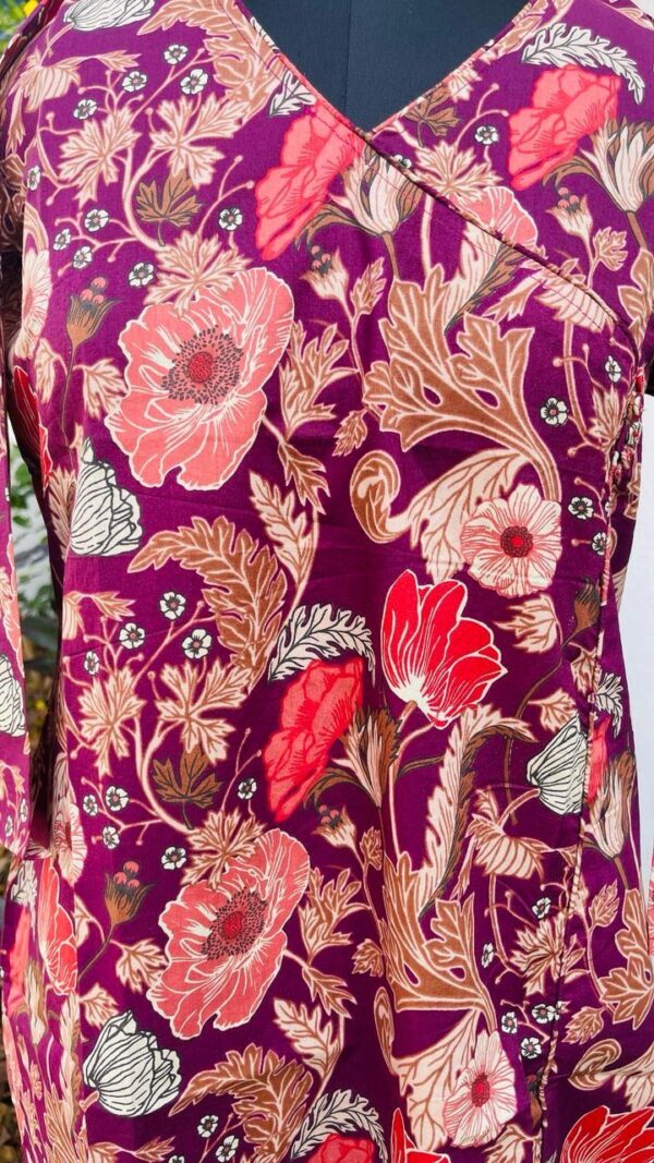 FLORAL MAGENTA KURTA - Image 4