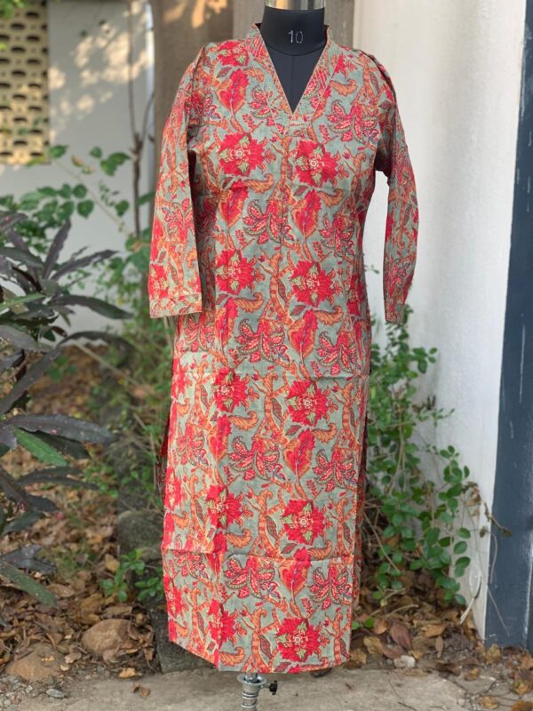 FLORAL ORANGE KURTA