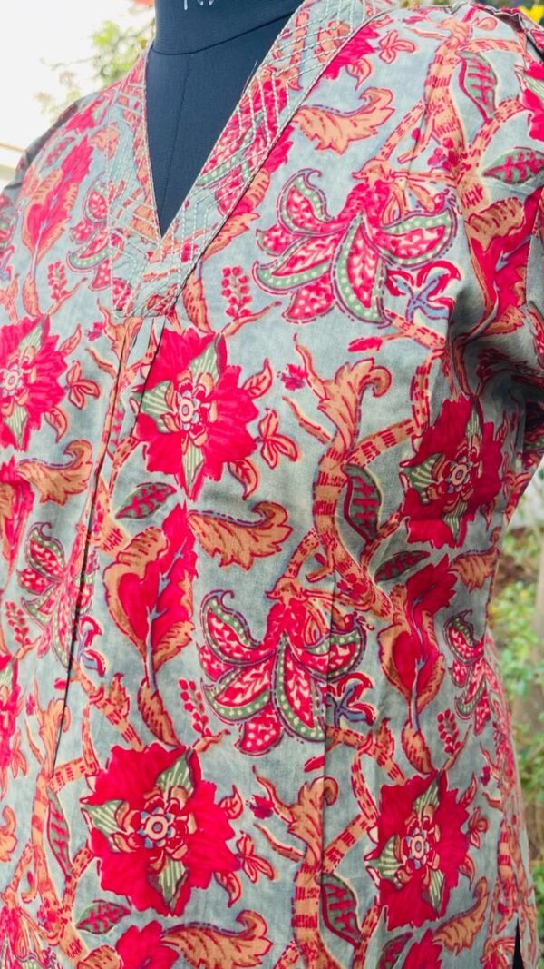 FLORAL ORANGE KURTA - Image 4