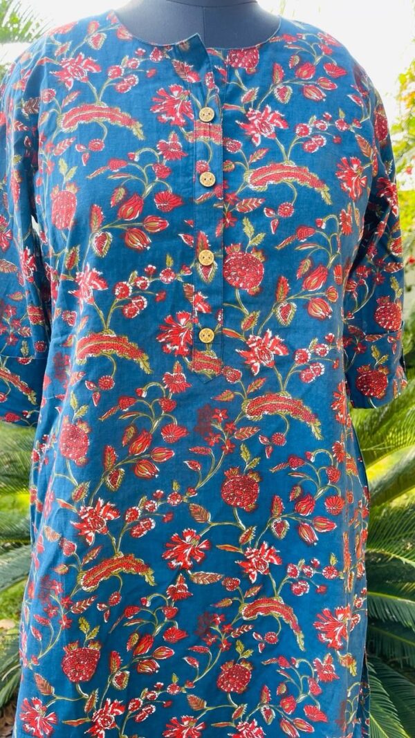 MIDNIGHT BLUE STRAIGHT KURTA - Image 2