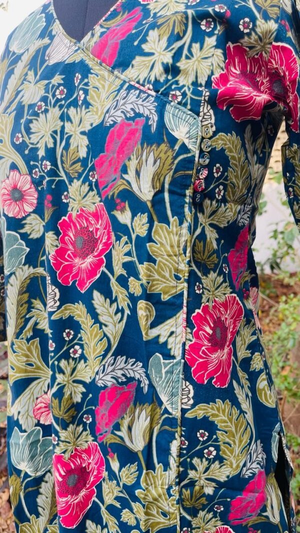 TEAL ANGRAKHA KURTA - Image 3