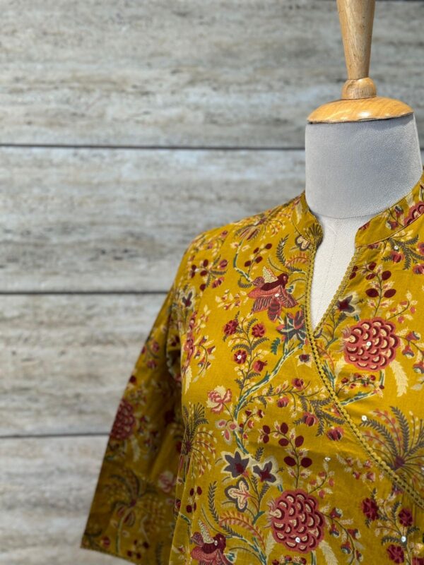 GOLDEN YELLOW ANGRAKHA KURTA - Image 2