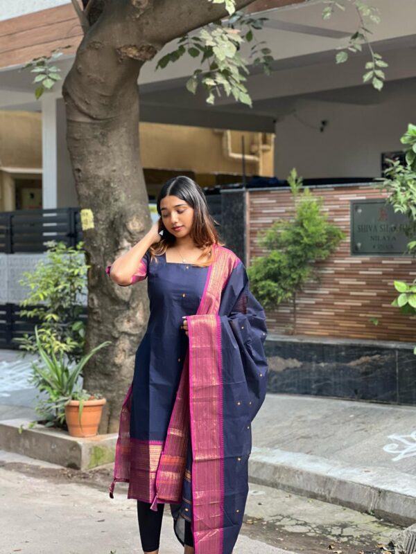 Traditional Blue Pink Kanchi Set